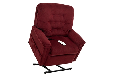 Avia Power Lift Chair Petite Wide Chaise Lounger Recliner in Scarlet Performance Fabric by Mega Motion - NM-122-PW-S