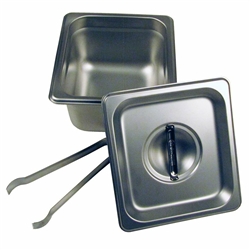 4" Steam Pan Set with Lid and Tongs by Paragon - PAR-5064S