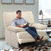 Larkin 2 Power Recliner with Power Headrest and USB Port in Buff Fabric - 61390-2