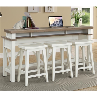 Americana Everywhere Console with 3 Stools in Cotton Finish by Parker House - AME#09-4-COT