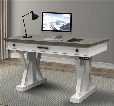 Americana Modern 56 Inch Power Lift Desk in Cotton Finish by Parker House - AME#256-2-COT
