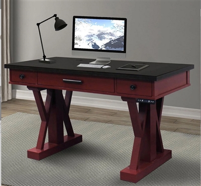 Americana Modern 56 Inch Power Lift Desk in Cranberry Finish by Parker House - AME#256-2-CRAN