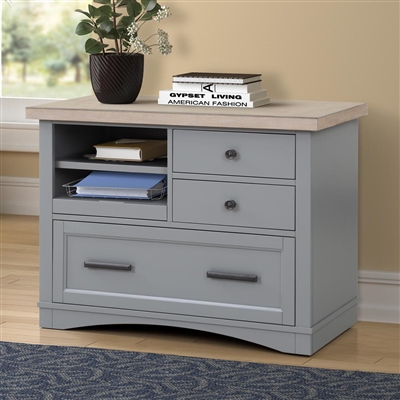 Americana Functional File Cabinet with Power Center in Dove Finish by Parker House - AME#342F-DOV