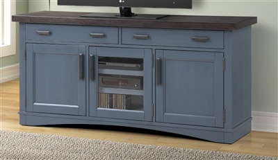 Americana Modern 63 Inch TV Console with Power Center in Denim Finish by Parker House - AME#63-DEN