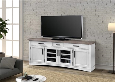 Americana Modern 76 Inch TV Console with Power Center in Cotton Finish by Parker House - AME#76-COT