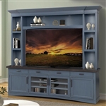 Americana Entertainment Center with LED Lights in Denim Finish by Parker House - AME#92-3-DEN