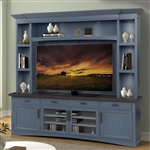 Americana 4 Piece Entertainment Center with LED Lights and Backpanel in Denim Finish by Parker House - AME#92-4-DEN
