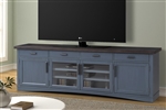 Americana Modern 92 Inch TV Console with Power Center in Denim Finish by Parker House - AME#92-DEN