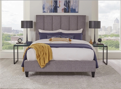 Avery Stream Grey Chenille Upholstered Bed by Parker House - BAVE-8000-2-STR
