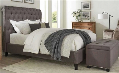 Cameron Seal Grey Fabric Upholstered Bed by Parker House - BCAM-8000-2-SEA