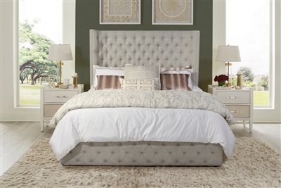 Cavalier Romance Stone Fabric Upholstered Bed by Parker House - BCAV-8000-2-RST