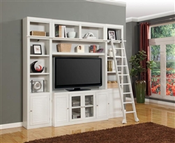 Boca 4 Piece TV Library Wall in Cottage White Finish by Parker House - BOC-411-4
