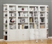 Boca 6 Piece Bookcase Library Wall in Cottage White Finish by Parker House - BOC-411-6BC