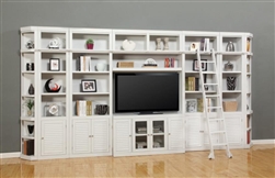Boca 8 Piece TV Library Wall in Cottage White Finish by Parker House - BOC-411-8