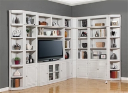 Boca 9 Piece TV Library Wall in Cottage White Finish by Parker House - BOC-411-9