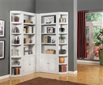 Boca 5 Piece Corner Bookcase in Cottage White Finish by Parker House - BOC-430-5