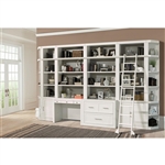 Catalina 8 Piece Home Office Bookcase Library Wall in Cottage White Finish by Parker House - CAT-420-8
