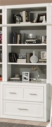 Catalina 2 Piece 40 Inch Lateral File and Hutch in Cottage White Finish by Parker House - CAT-476-2