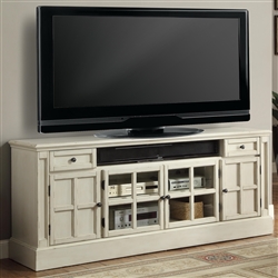 Charlotte 72 Inch TV Console with Power Center in Antique Vintage White Finish by Parker House - CHA-72