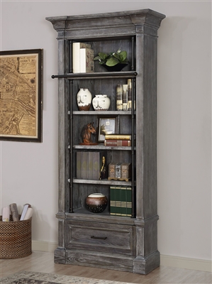 Gramercy Park Museum Bookcase in Vintage Burnished Smoke Finish by Parker House - GRAM-9030