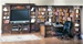 Huntington 12 Piece Entertainment Library Wall with Peninsula Desk in Chestnut Finish by Parker House - HUN-415-12
