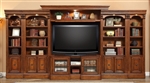 Huntington 6 Piece Inset Entertainment Wall Unit in Chestnut Finish by Parker House - HUN-415X-6