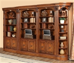 Huntington 5 Piece Bookcase Wall in Chestnut Finish by Parker House - HUN-430-5