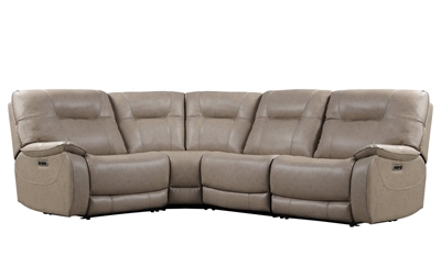 Axel 4 Piece Power Reclining Sectional in Parchment Fabric by Parker House - MAXE-4-PAR