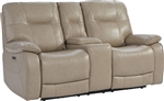 Axel Power Reclining Console Loveseat in Parchment Fabric by Parker House - MAXE#822PH-PAR