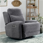 Bowie Power Recliner with Power Headrest and USB Port in Bizmark Grey Fabric by Parker House - MBOW-812PH-BIG