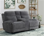 Bowie Power Reclining Entertainment Loveseat with Power Headrests and USB Ports in Bizmark Grey Fabric by Parker House - MBOW-822CPH-BIG