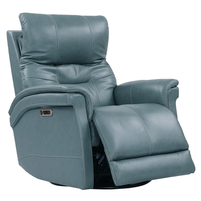 Carnegie Power Cordless Swivel Glider Recliner in Verona Azure Leather by Parker House - MCAR#812GSPH-P25-VAZ