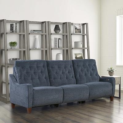 Chelsea Power Dual Reclining Sofa in Willow Blue Chenille Fabric by Parker House - MCHE-3PCSOFA-WBL