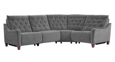 Chelsea 4 Piece Power Reclining Sectional in Willow Grey Chenille Fabric by Parker House - MCHE-4-WGR