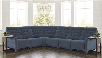 Chelsea 6 Piece Power Reclining Sectional in Willow Blue Chenille Fabric by Parker House - MCHE-6-WBL