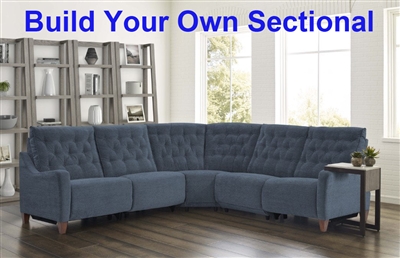 Chelsea BUILD YOUR OWN Power Reclining Sectional in Willow Blue Chenille Fabric by Parker House - MCHE-BYO-WBL
