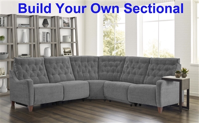 Chelsea BUILD YOUR OWN Power Reclining Sectional in Willow Grey Chenille Fabric by Parker House - MCHE-BYO-WGR