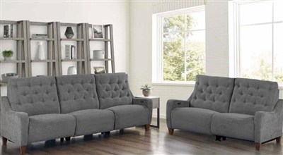 Chelsea 2 Piece Power Reclining Set in Willow Grey Chenille Fabric by Parker House - MCHE-WGR-SET