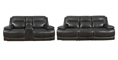 Colossus 2 Piece Power Reclining Set in Napoli Grey Leather by Parker House - MCOL-822CPH-NGR-SET