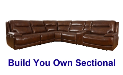Colossus BUILD YOUR OWN Power Sectional in Napoli Brown Leather by Parker House - MCOL-BYO-NBR
