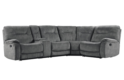 Cooper 5 Piece Reclining Sectional in Shadow Grey Fabric by Parker House - MCOO-05-SGR