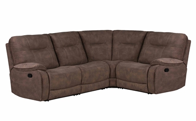 Cooper 4 Piece Reclining Sectional in Shadow Brown Fabric by Parker House - MCOO-4-SBR