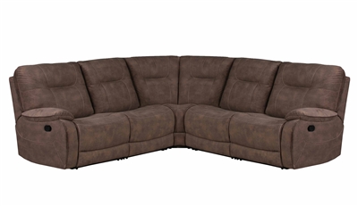Cooper 5 Piece Reclining Sectional in Shadow Brown Fabric by Parker House - MCOO-5-SBR
