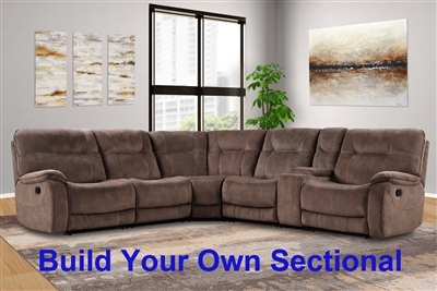 Cooper BUILD YOUR OWN Manual Reclining Sectional in Shadow Brown Fabric by Parker House - MCOO-BYO-SBR
