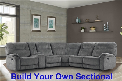 Cooper BUILD YOUR OWN Manual Reclining Sectional in Shadow Grey Fabric by Parker House - MCOO-BYO-SGR