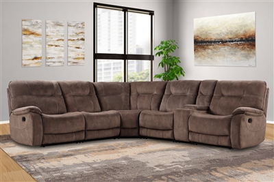 Cooper 6 Piece Reclining Sectional in Shadow Brown by Parker House - MCOO-PACKA-SBR