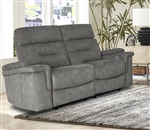 Diesel Power Reclining Loveseat with Power Headrests and USB Ports in Cobra Grey Fabric by Parker House - MDIE#822PH-CGR
