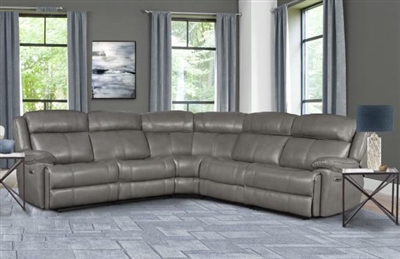 Eclipse 5 Piece Power Reclining Sectional in Florence Heron Leather by Parker House - MECL-FHE-05