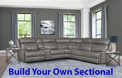 Eclipse BUILD YOUR OWN Power Reclining Sectional in Florence Heron Leather by Parker House - MECL-FHE-BYO