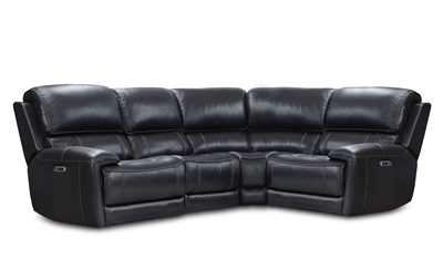 Empire 4 Piece Power Sectional in Verona Blackberry Leather by Parker House - MEMP-4-VBY